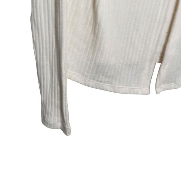 Old Navy Cardigan Women's Large Cream Ribbed Single Button Sweater Cottage - Picture 4 of 10